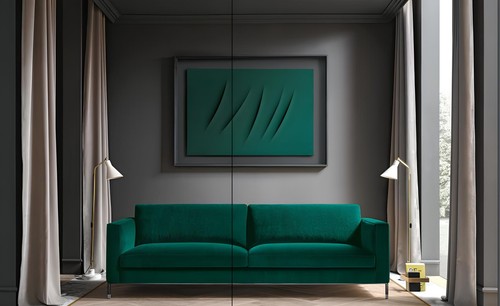 Wohnzimmer grün dreisitzer - grün,