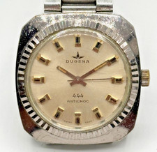 Vintage rare Dugena 444 Antichog Armbanduhr Swiss Made 70s Stainless Steel