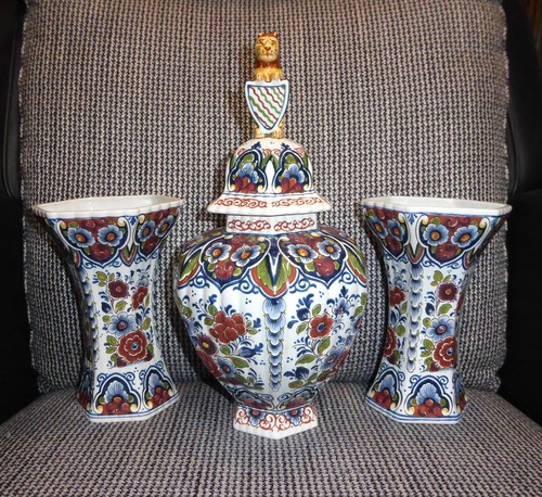 Oud delft vasengarnitur - delft,
