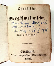 Christliche Vergißmeinicht 1850 Minibuch mit handschriftl. Eintragungen - Leder