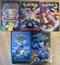 Pokémon VHS Sammlung 1–4 + Mewtu kehrt zurück Deutsch Original Filme Rar