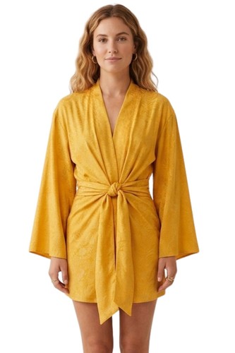 Zara damenkleid gelb eleganter - damenkleid,