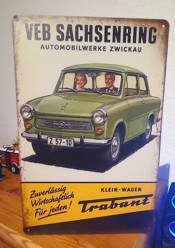 Blechschild kleinwagen trabant - blechschild,
