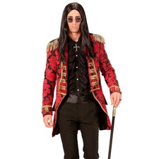 Eleganter Herrenfrack mit Epauletten Rot M 50 Jacke Show-Frack Zirkusdirektor