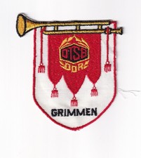 original Aufnäher Sportkleidung DDR DTSB Grimmen , Fanfarenzug ?