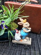 Osterhase Deko Hase Auf Draisine Hahn Vintage Nostalgie Osterdeko H5