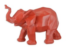 Eine polygonale Figur aus Kunstharz Elefant rot Replikat Retro Design Dekoration