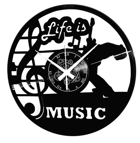 Vinyl wanduhr life - -,