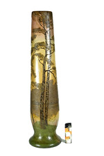 LEGRAS & Cie. Jugendstil Art Nouveau Glas ° hochgeätzter Dekor ° 51 cm Bodenvase