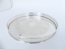 ♛ Schönes rundes Tablett "Arthur Price " -  20 cm Durchmesser- versilbert ♛