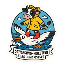 3X Schleswig Holstein Kuh Autoaufkleber 9x9cm Lustiger Bundesland Sticker