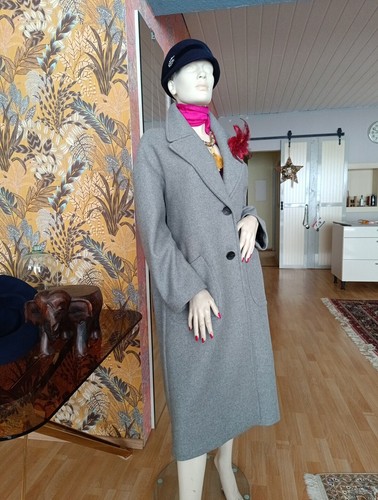 Mantel edel grau wolle - grau, 50%