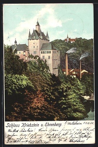 Ansichtskarte kriebstein - ansichtskarte,