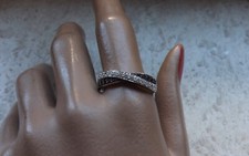 Toller Vintage Silberring 925 Silber mit schwarzen u. weißen Steine 3,33 g 60 RG