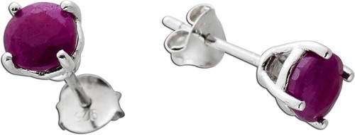 Rubin ohrstecker silber - rubin,