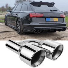 2.5" Doppel Auspuff Auspuffblenden Endrohre für AUDI A6 C7 4G Avant Limo S Line