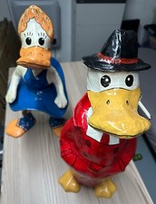 Walt Disney Donald Duck und Daisy Figur,  alt, Pappmasche, superschön