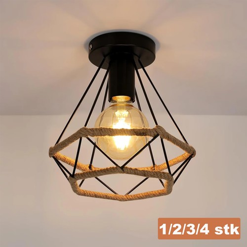 Retro deckenlampe hanfseil - retro,