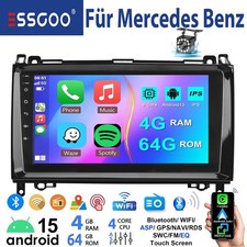 Carplay 4+64G Android15 Autoradio GPS Navi RDS Für Mercedes-Benz A/B Klasse/Vito