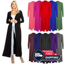 Damen Langarm Maxi Cardigan