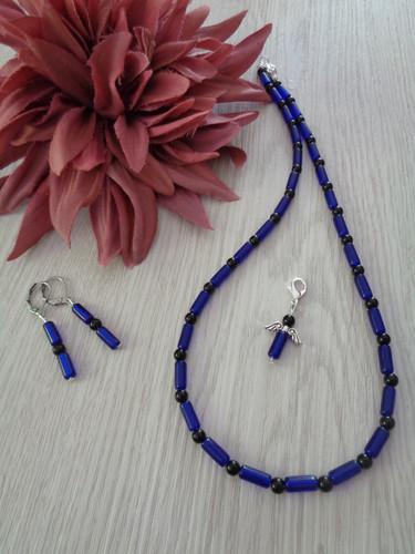 Schmuckset dunkelblau schwarz - schmuckset, /schwarz