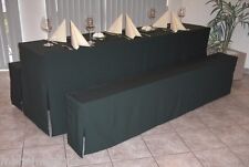 Hussen für 50cm Festzeltgarnitur mit Rückenlehne, exklusiver Stoff in  Dunkelgün