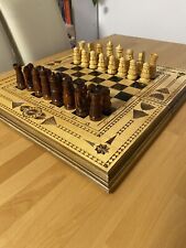 Schachbrett 3in1 handgeschnitztes Unikat