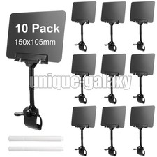 10x Preisschilder Halter Daumenclips mit A6-Etiketten & 2 Flüssigkreidestiften