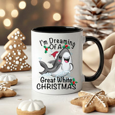Weißer hai weihnachtstasse - weißer,