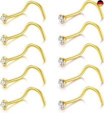 FECTAS 10pcs Nasenpiercing