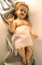 Antikes Wachs Jesuskind 45 cm