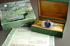 Rolex Datejust Blaues Zifferblatt Herrenuhr Strichindizes - 16234