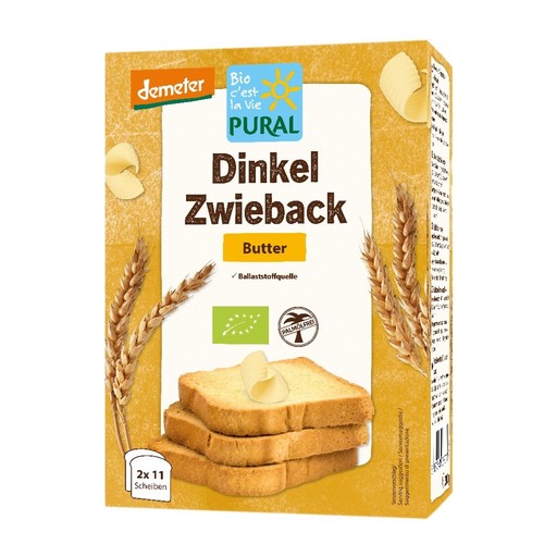Butter zwieback dinkel - -, 200g