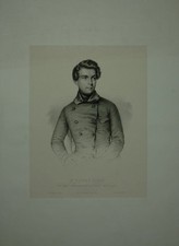 Portrait. Halbfigur en face. Lithographie auf aufgewalztem Chinapapier von Karl 