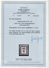 Feldpost 5 A Tunis ** postfrisch Luxus mit Fotoattest Gabisch BPP, Michel 700,--