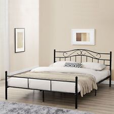 Metallbett Florenz 200x200 cm Schwarz en.casa