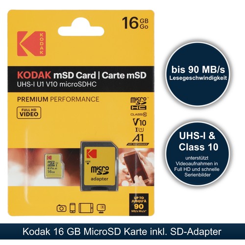 Kodak speicherkarte 16gb micro - kodak,