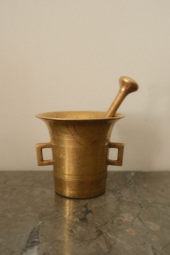 Alter messing mörser mit - alter, messing-mörser