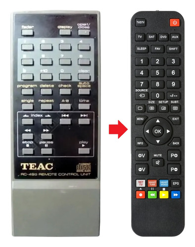 Ersatzfernbedienung für teac - ersatzfernbedienung,