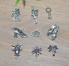 SET Charms 9 Anhänger silber