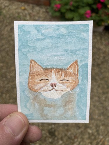 Aceo aquarell tread - aceo, „tread
