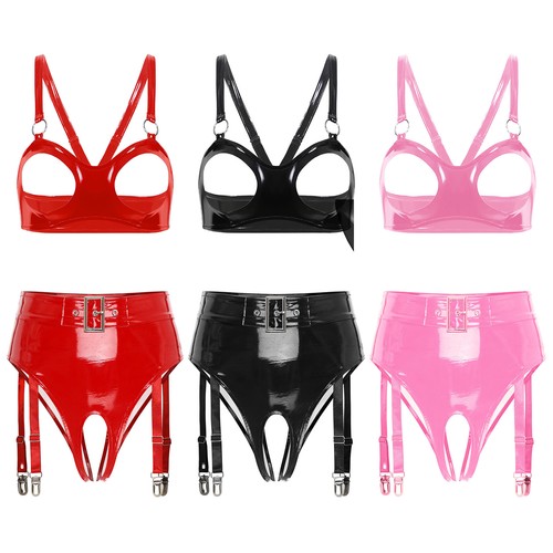 Kunstleder dessous set - kunstleder,