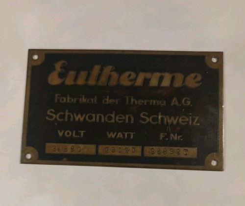 Altes schild eutherme fabrikat - altes,