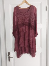 Bordeaux Kleid Dunkelrot Größe 40 In Lagenlook Miz Sptitze