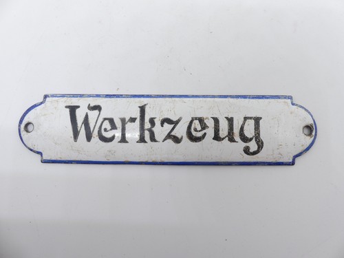 Antikes emailleschild werkzeug - emailleschild,