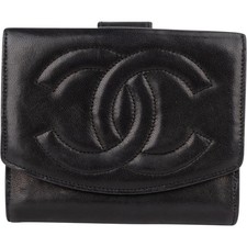Chanel noir lambskin wallet - lambskin,