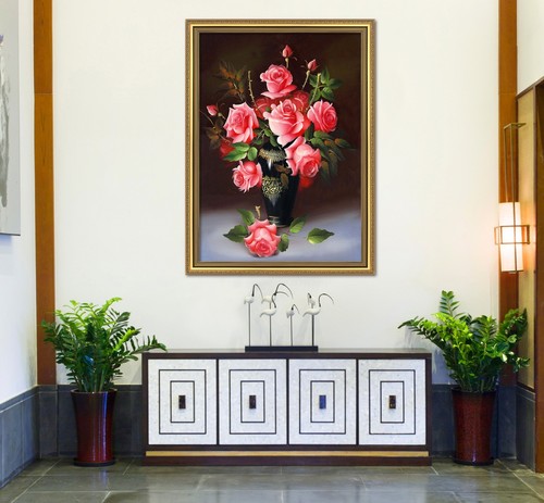 Saflor vase gerahmt - vase,