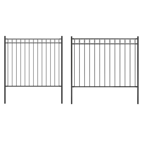 Gartenzaun stahl schwarz - schwarz, zaun