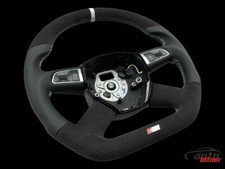 AUSTAUSCH Lenkrad Leder Alcantara Multifunktion AUDi A3 8P ABGEFLACHT S-Line