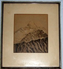 Grafik Zeichnung s/w gerahmt